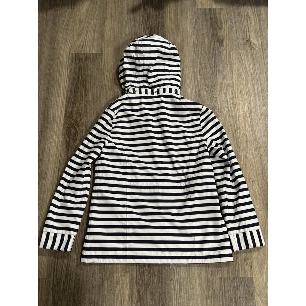 Saint James Mademoiselle Breton stripe Navy Blue‎ rain jacket Women Sz US 8